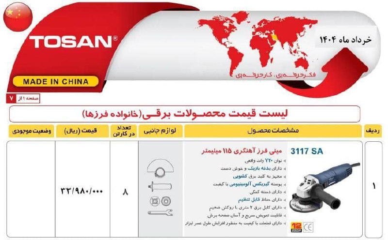 مینی فرز ۳۱۱۷ توسن 