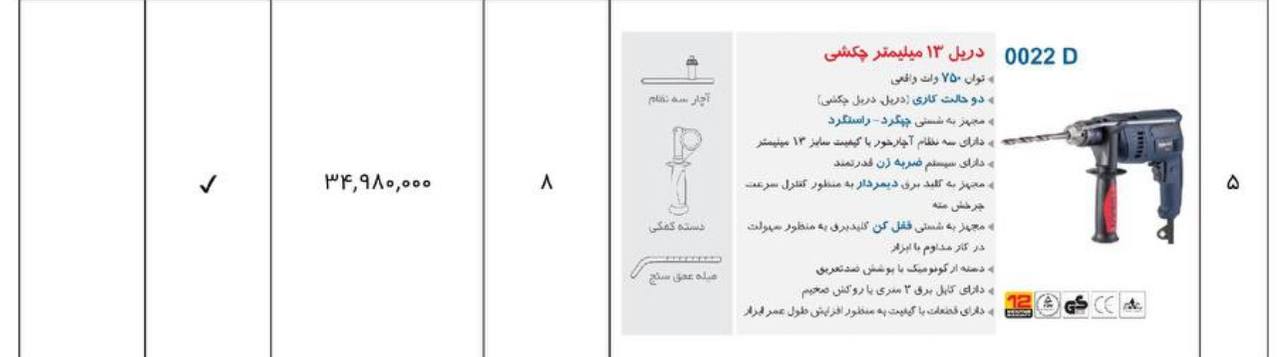 دریل ۰۰۲۲آچاری