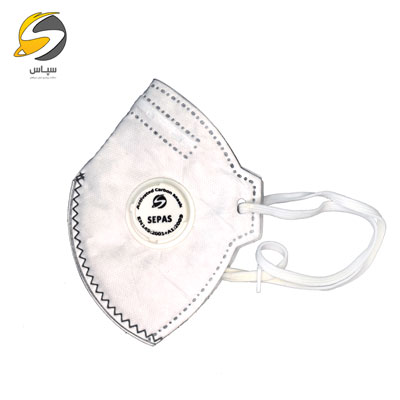 ماسک تنفسی N95 سپاس مدل پنج لایه کربن دار سوپاپدار FFP2 8226