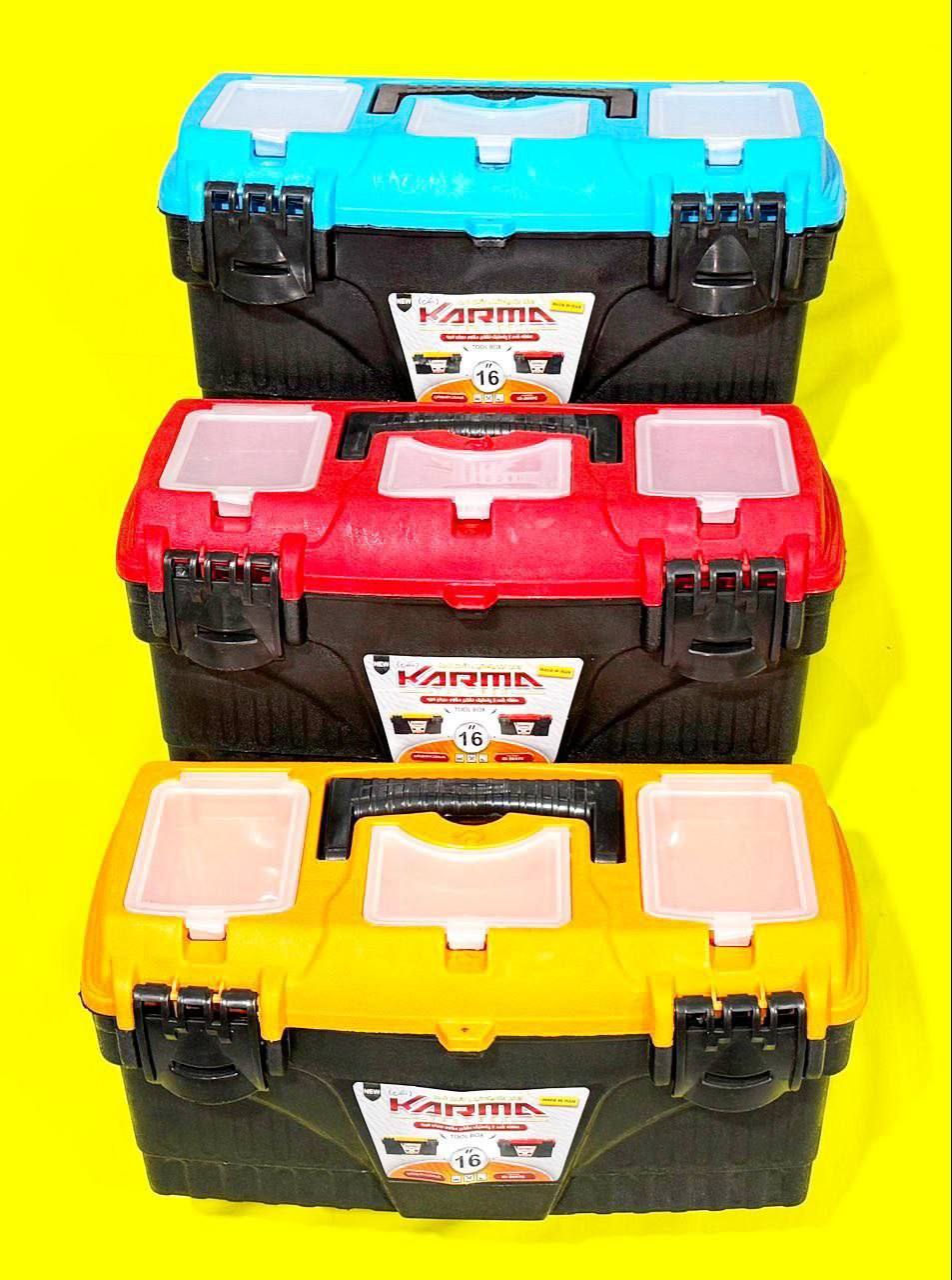  هوالرزاق جعبه ابزار پلاستيكي نشكن ١٦ اينچ كارما تعداد در كارتن ٦ عدد با ضمانت تعويض (درصورت شكستگي 
