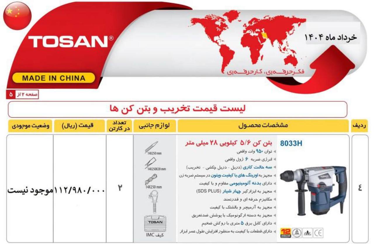 دریل بتن کن ۸۰۳۳توسن 