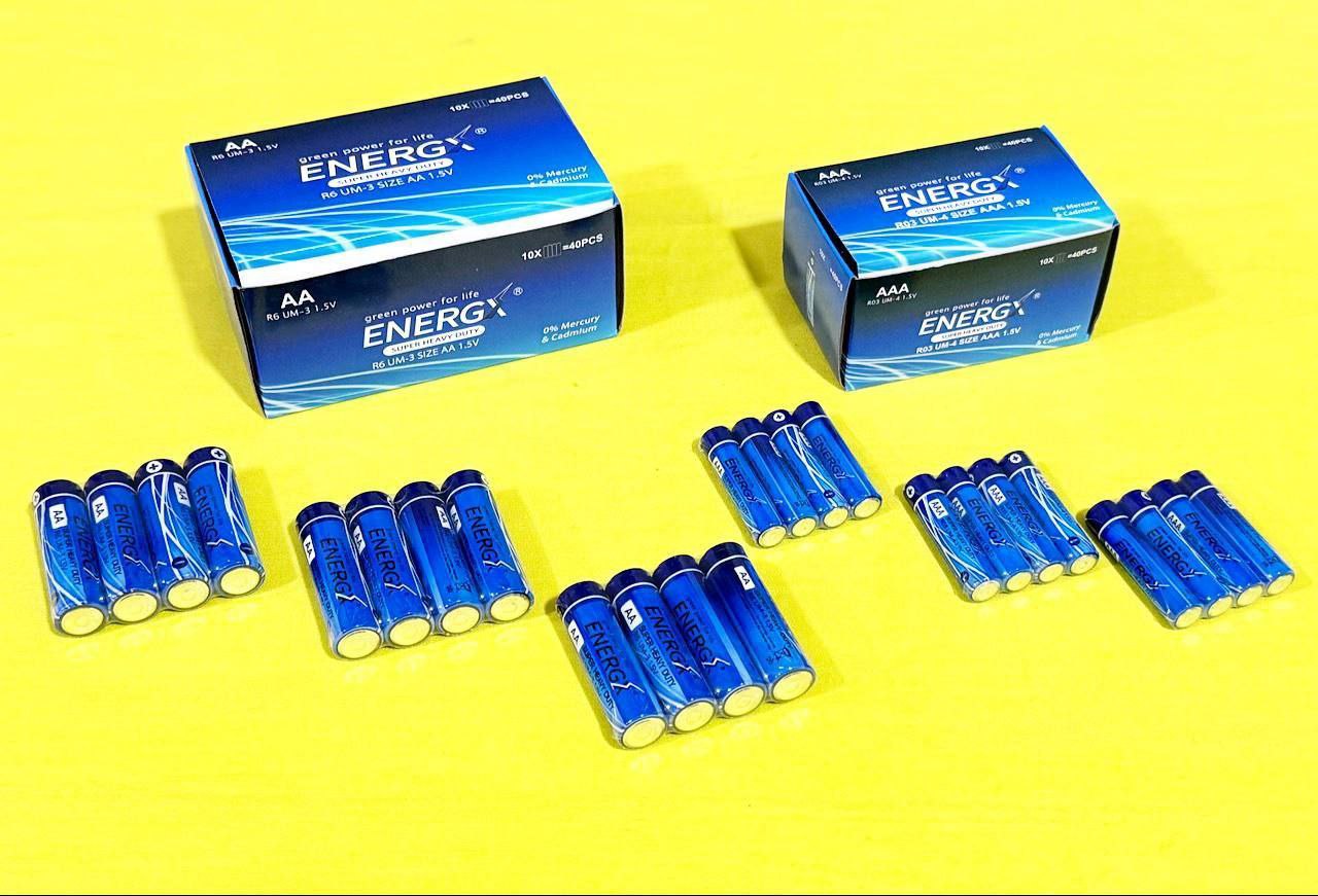  هوالرزاق باطري قلمي و نيم قلمي انرژي قيمت ٤ عدد باطري قلمي ٢٥/٢٠٠تومان تعداد در كارتن ١٨٠ عدد قيمت 