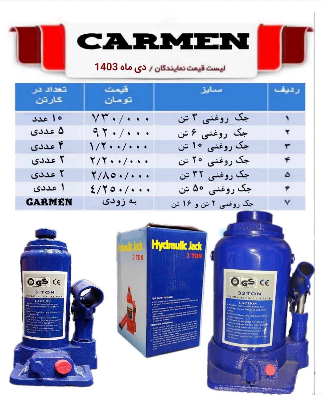 جک های بطری روغنی 