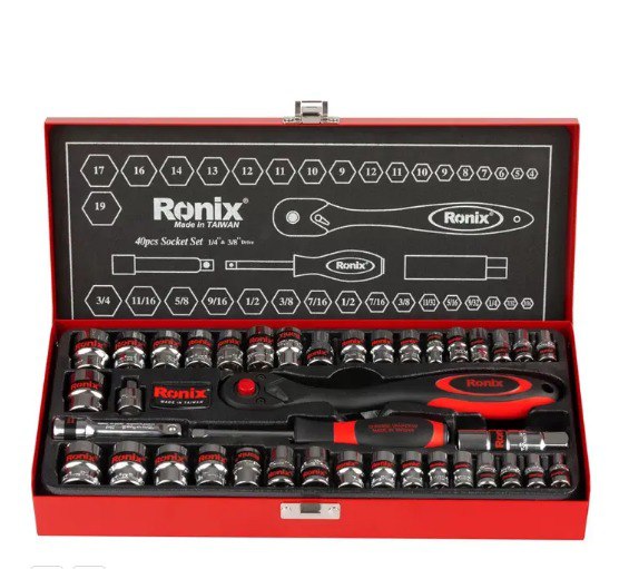 ⭕️ مجموعه بکس 40 عددی 3/8 اینچ دسته TPR رونیکس