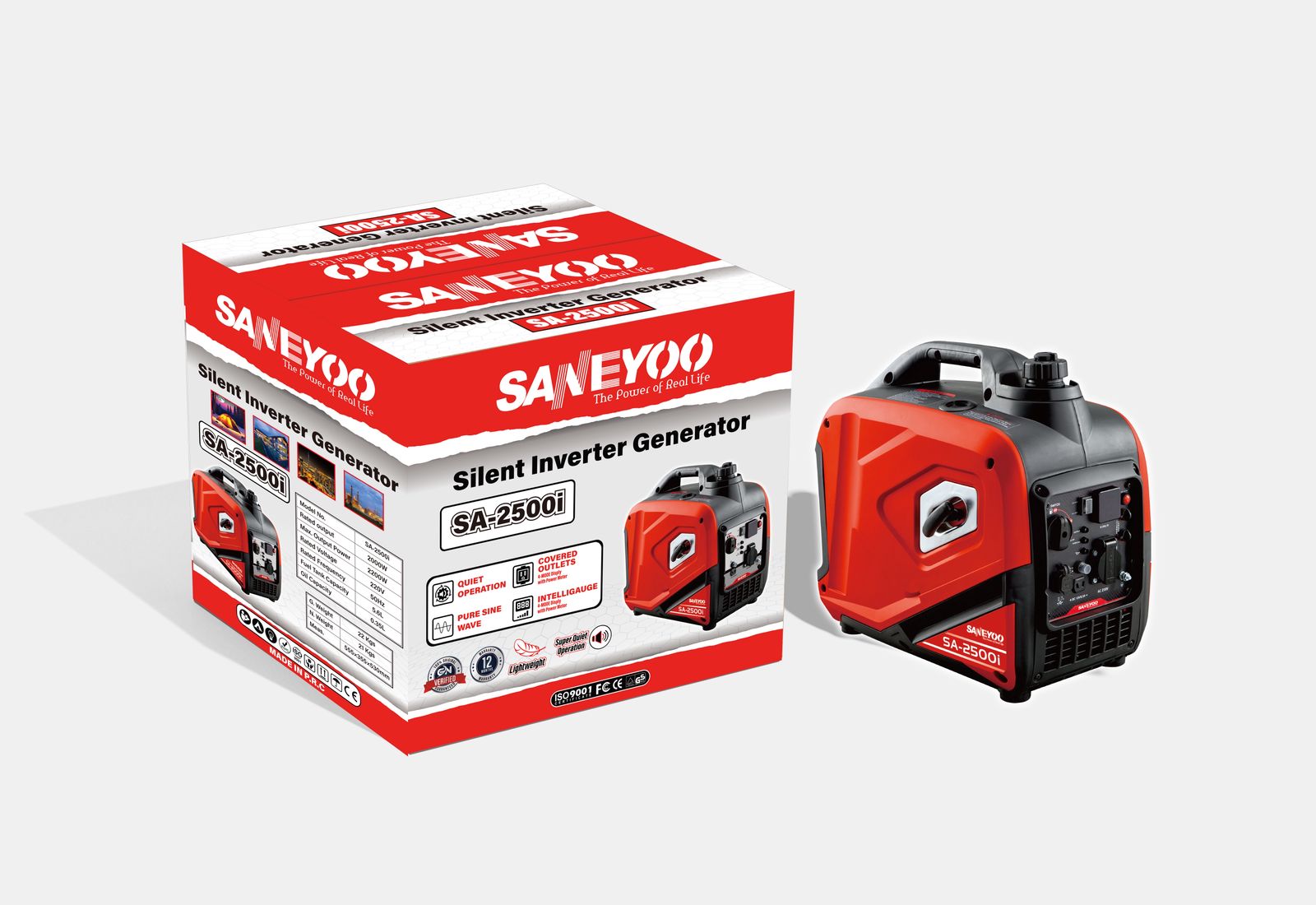  موتور برق 2.2 کیلووات سایلنت سانیو هندلی بنزینی خروجی ریت 2 کیلووات دو خروجی16 آمپر نمایشگر دیجیتال