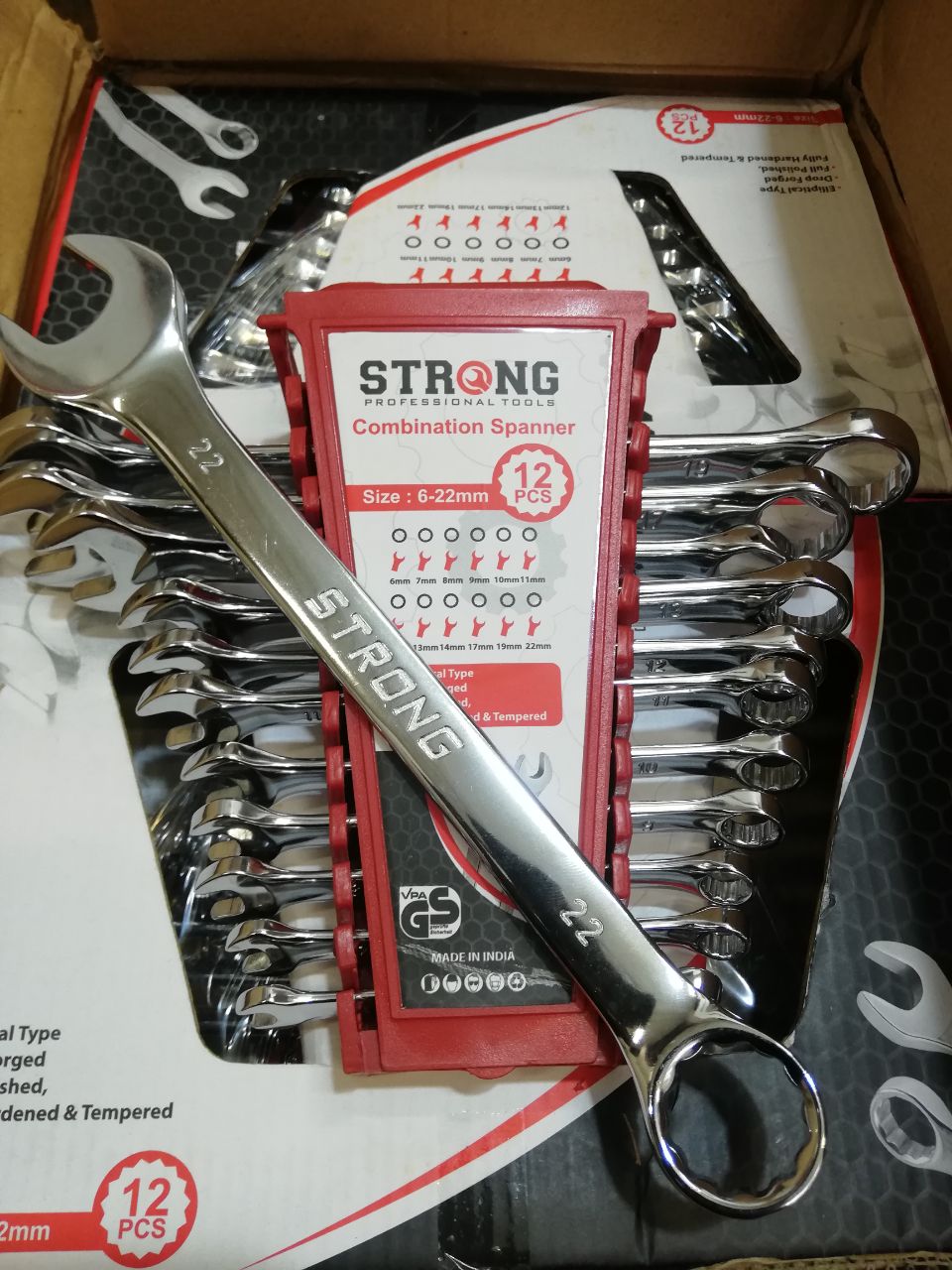  آچار یکسررینگ ١٢ عددی پلکانی درجه یک STRONG