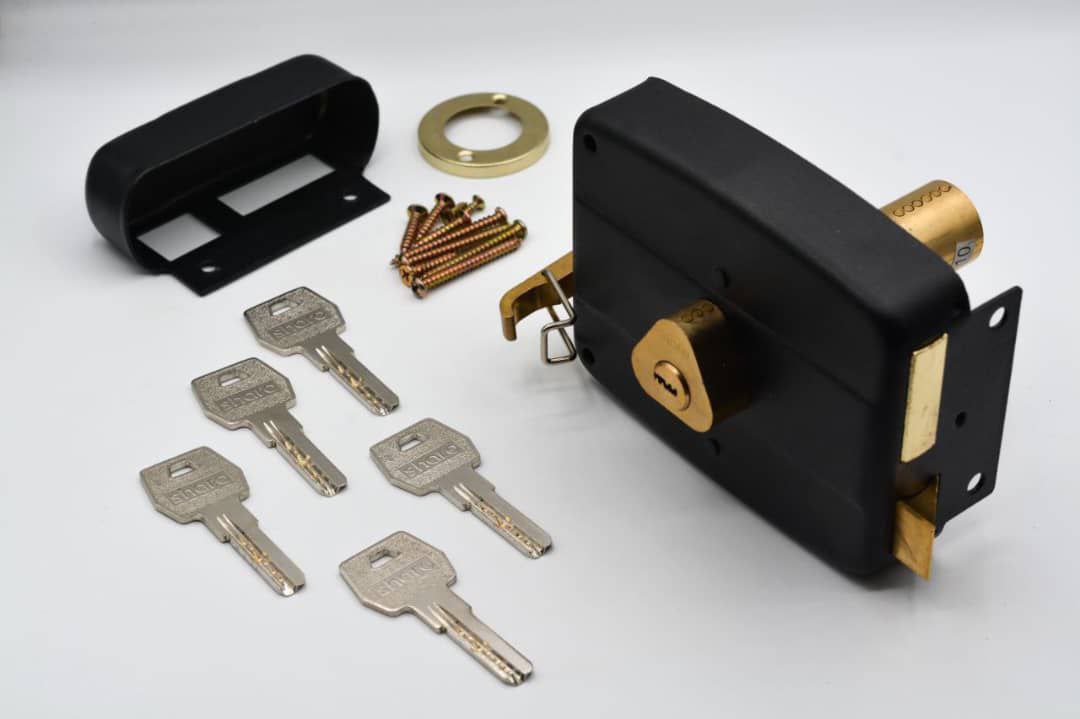  قفل حیاطی طرح کالی تمام برنجی chia کلید ویژه 5 کلید کلید مغزی و زبانه و توپی برنجی 🟡جنس وارداتی با 