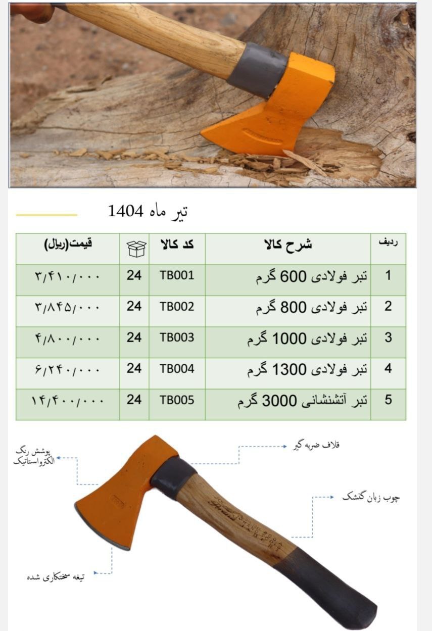انواع تبر:تبر فولادی و تبر آتش‌نشانی