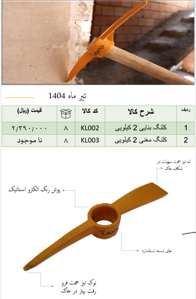  محصولات پرانا کلنگ بنایی