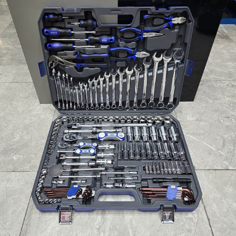 ⭐️ مجموعه ابزار و بکس ۱۴۵ عددی صنعتی باس
