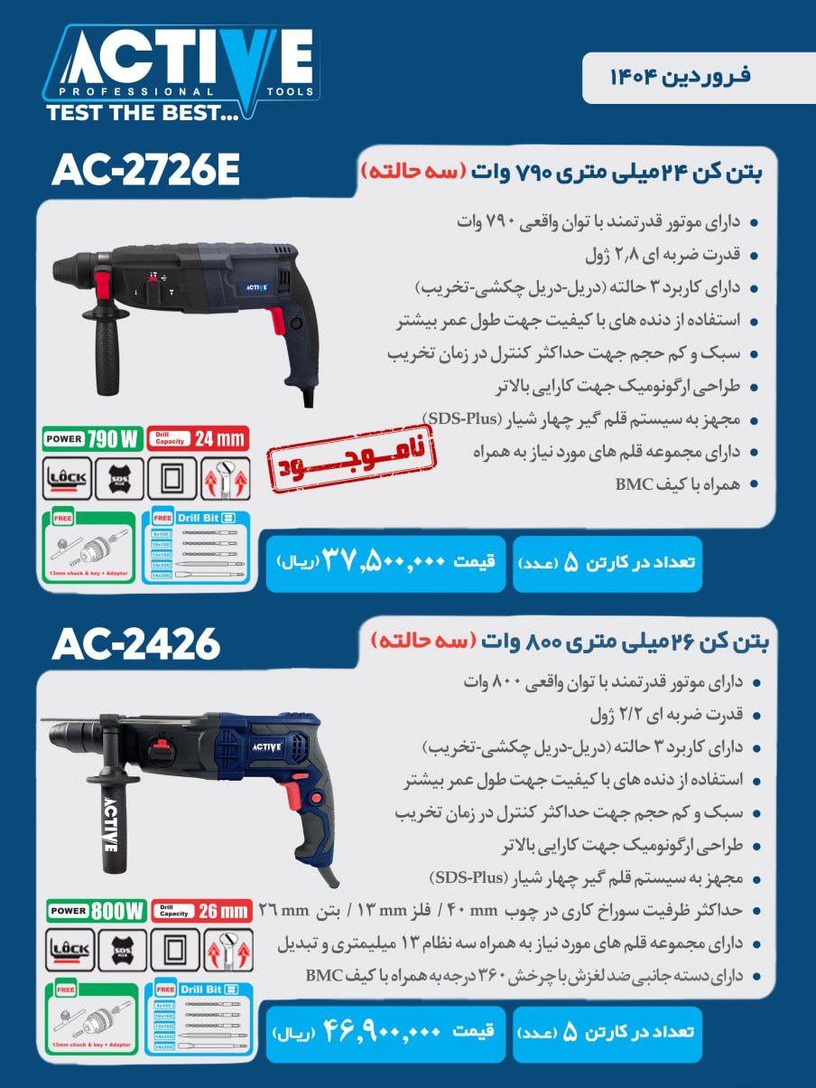 بتن کن های اکتیو در مدل های مختلف موجود شد و آماده توزیع میباشد