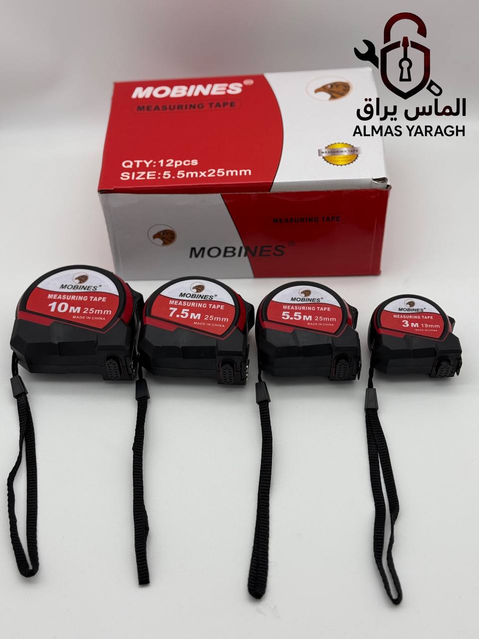  ⭐متر های نشکن MOBINES ⭐ کیفیت فنر عالی دوطرف سانتیمتر ۳ متر تعداد درکارتن: ۱۲۰عدد ۵/۵متر تعداددر کا