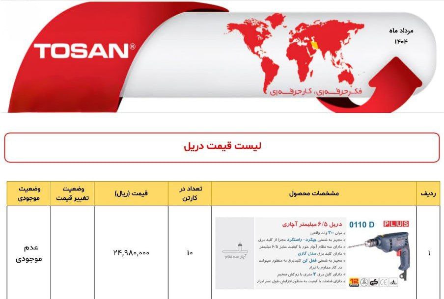 دریل۶/۵ اچاری ۰۱۱۰d توسن 