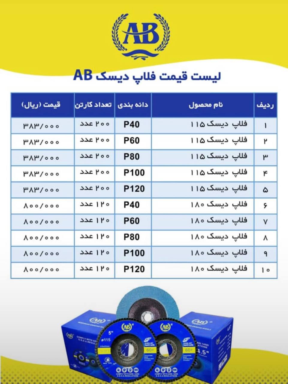 لیست قیمت فلاپ دیسکAB