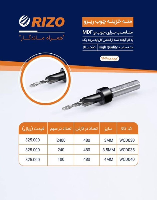 � مته خزینه چوب برند RIZO 