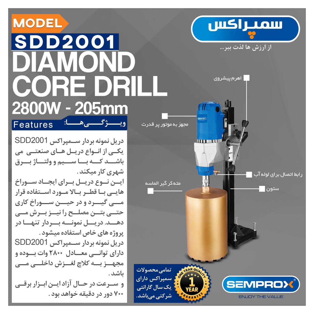 دریل نمونه بردار سمپراکس 
