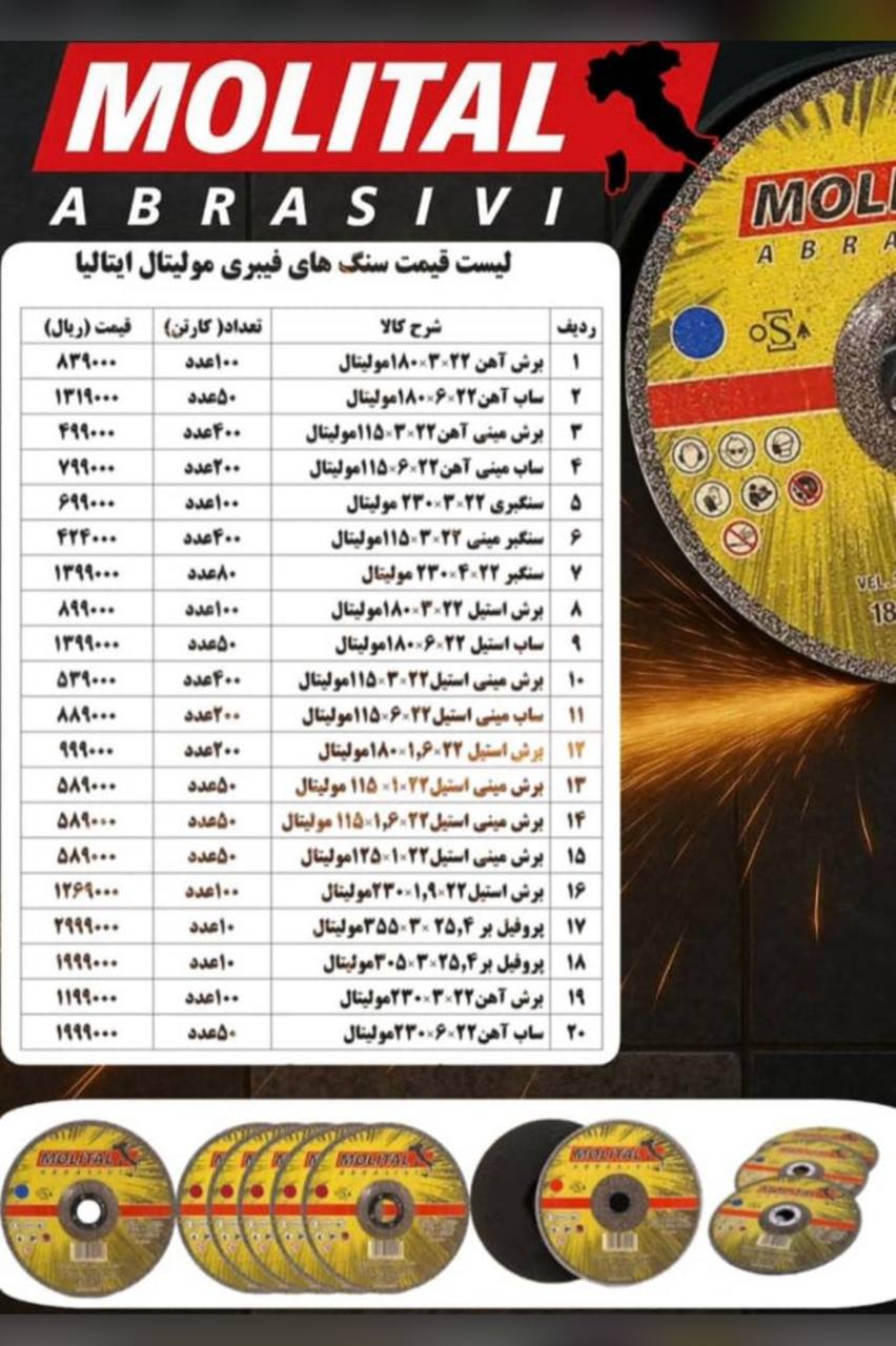 لیست قیمت سنگهای فیبری مولیتال ایتالیا 