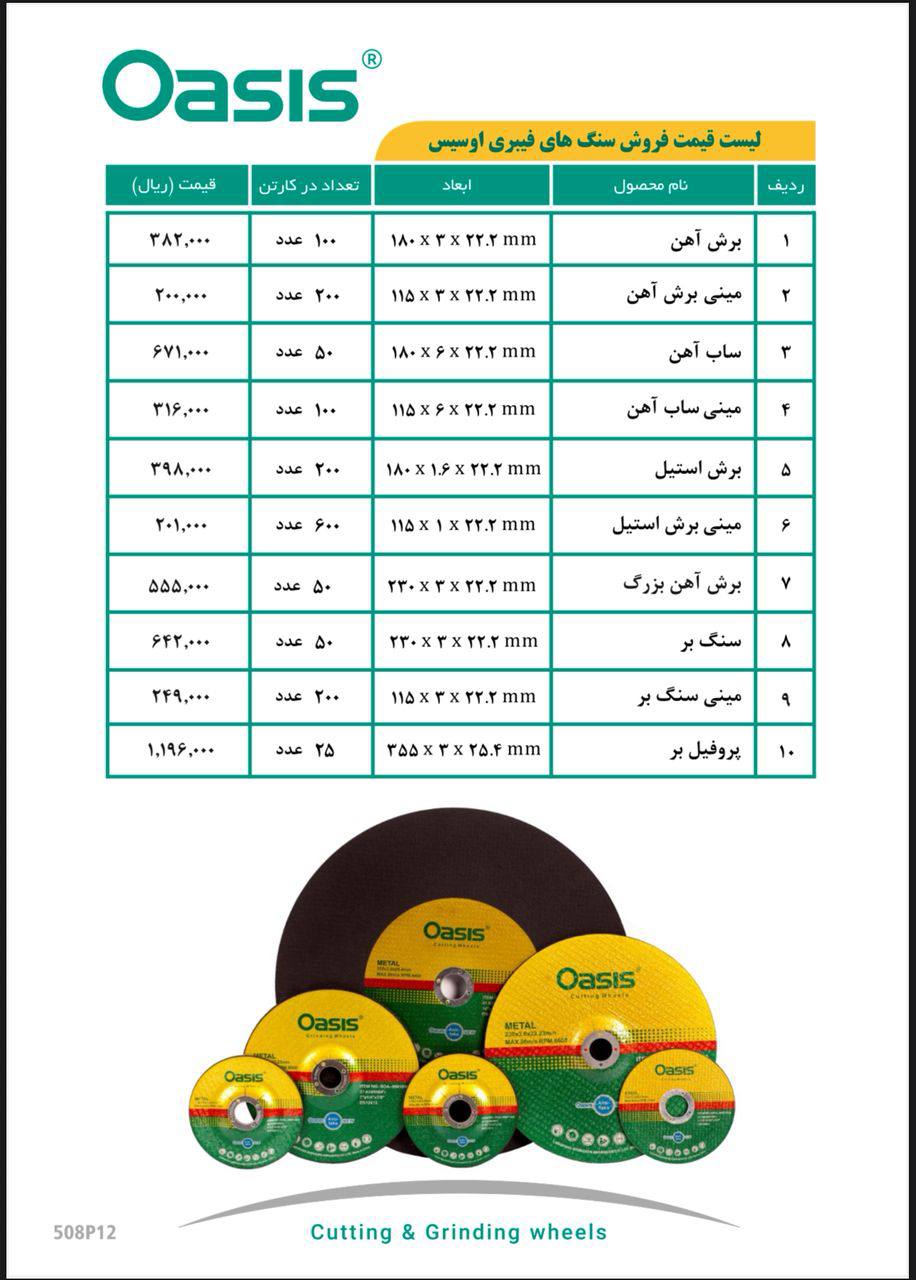 لیست قیمت سنگهای فیبری اوسیس 