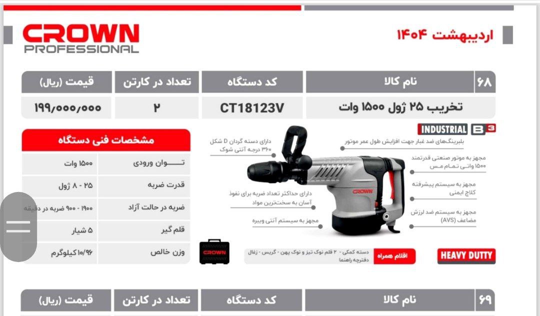 چکش تخریب ۱۸۱۲۳ کرون 