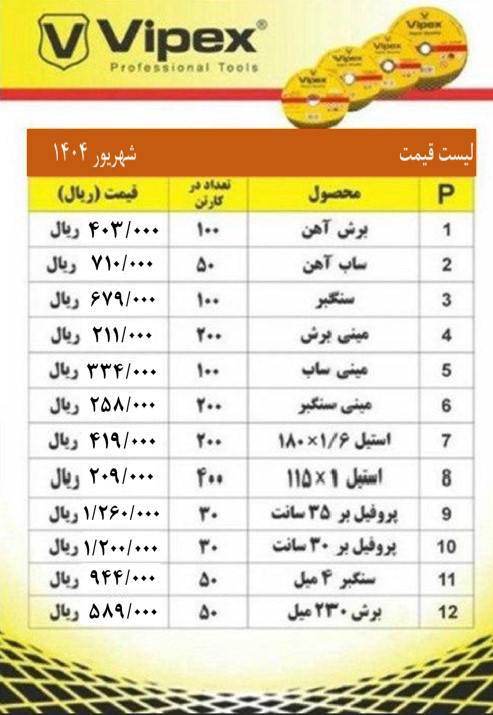 لیست صفحه سنگ های ویپکس
