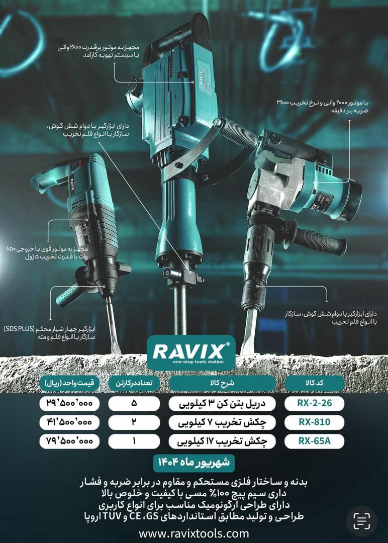 واردات و پخش ابزار آلات راویکس