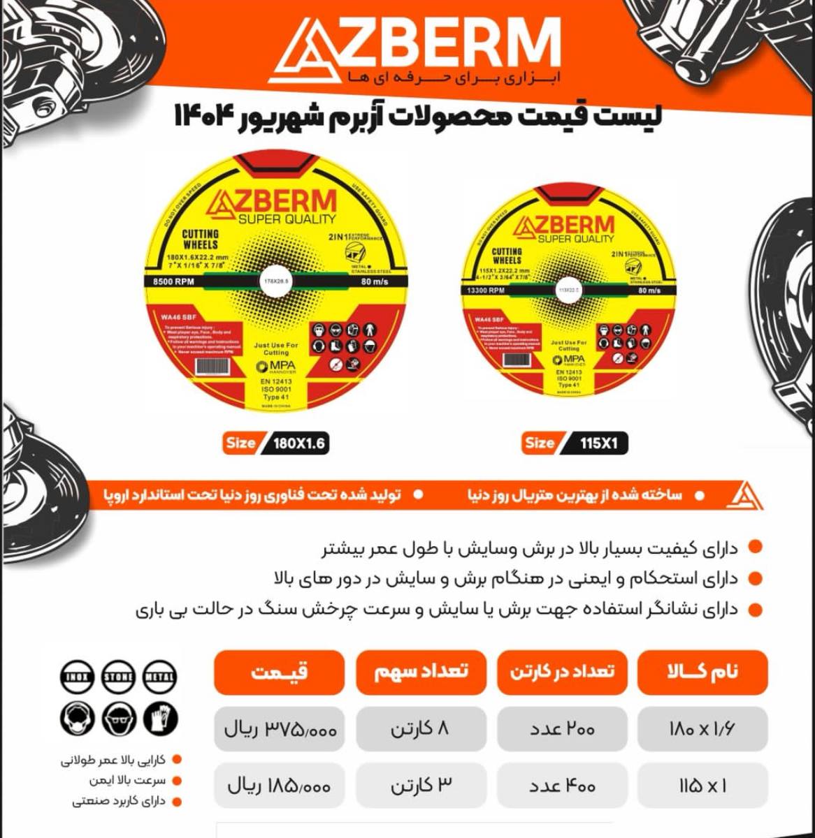 لیست قیمت استیل بر بزرگ ومینی