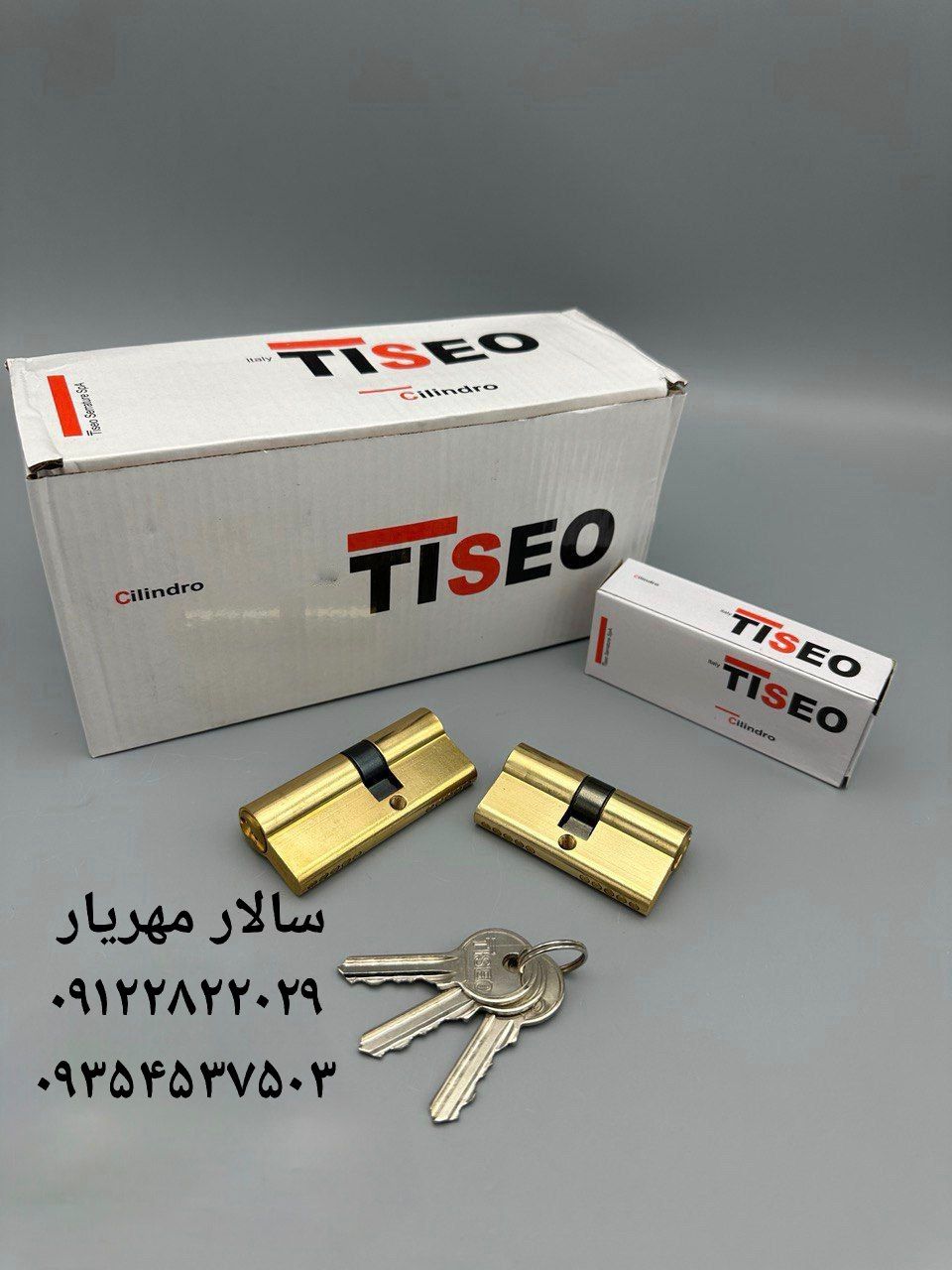 سیلندر تیزو ۷ سانت TISEO 3 کلید ساده جنس بدنه برنجی بازرگانی مهریار * فروش عمده قفل، دستگیره و یراق‌