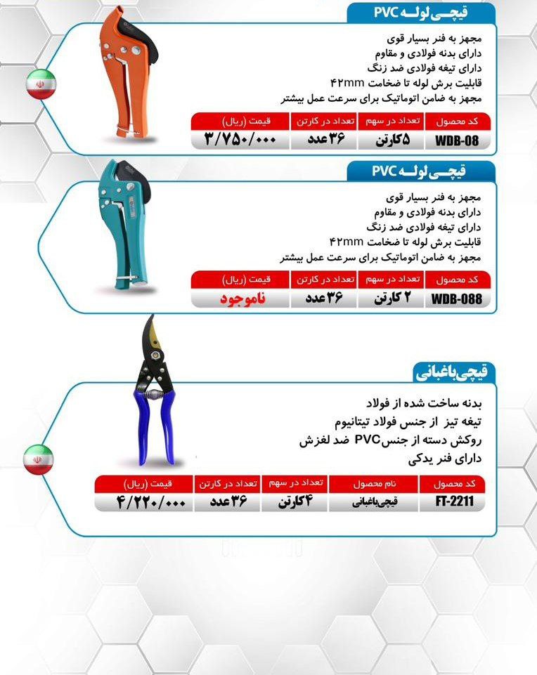 قیچی باغبانی میکا ساخت چین موجود میباشد 