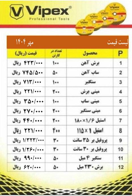 لیست صفحه سنگ های ویپکس