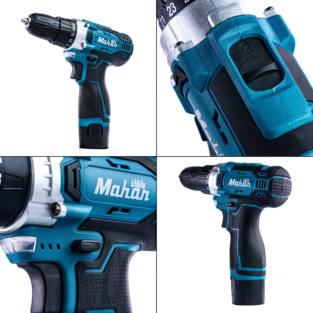 دریل شارژی ماهان مدل 12V + دو باتری