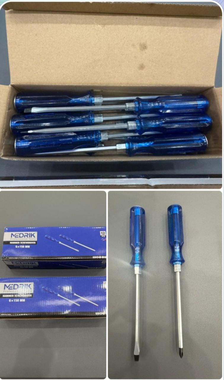  پیچ گوشتی ضربه خور 150* 6 اعلاء MEDRIK