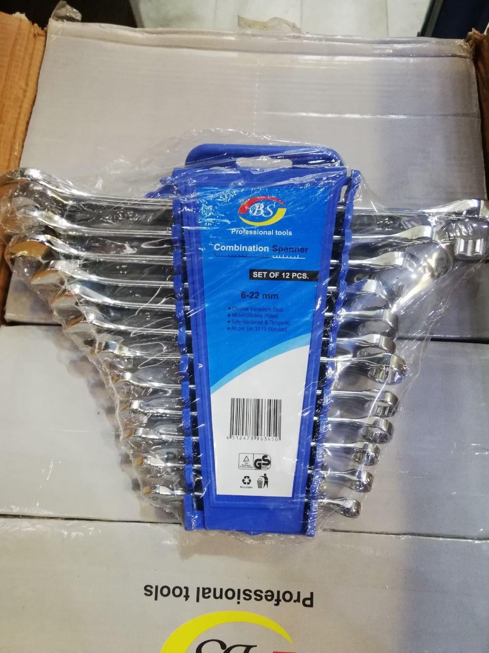  آچار یکسررینگ ١٢ عددی پلکانی با کیفیت BS