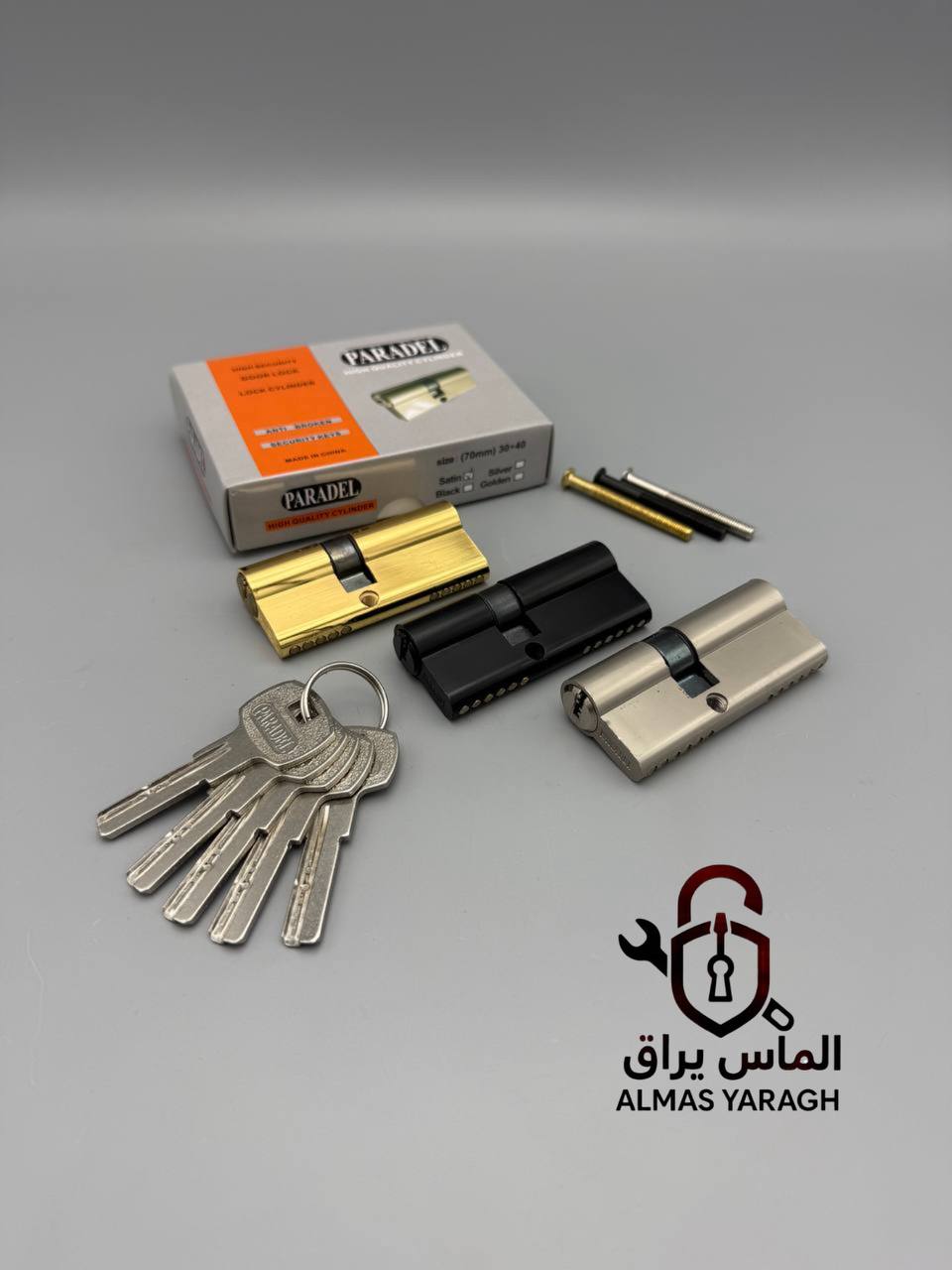  ⭐️سیلندر ۷سانت زینک کامپیوتری پارادل⭐️ جعبه کادویی پنج کلید کامپیوتری پایه بلند ۴رنگ ساتن-طلایی-مشک