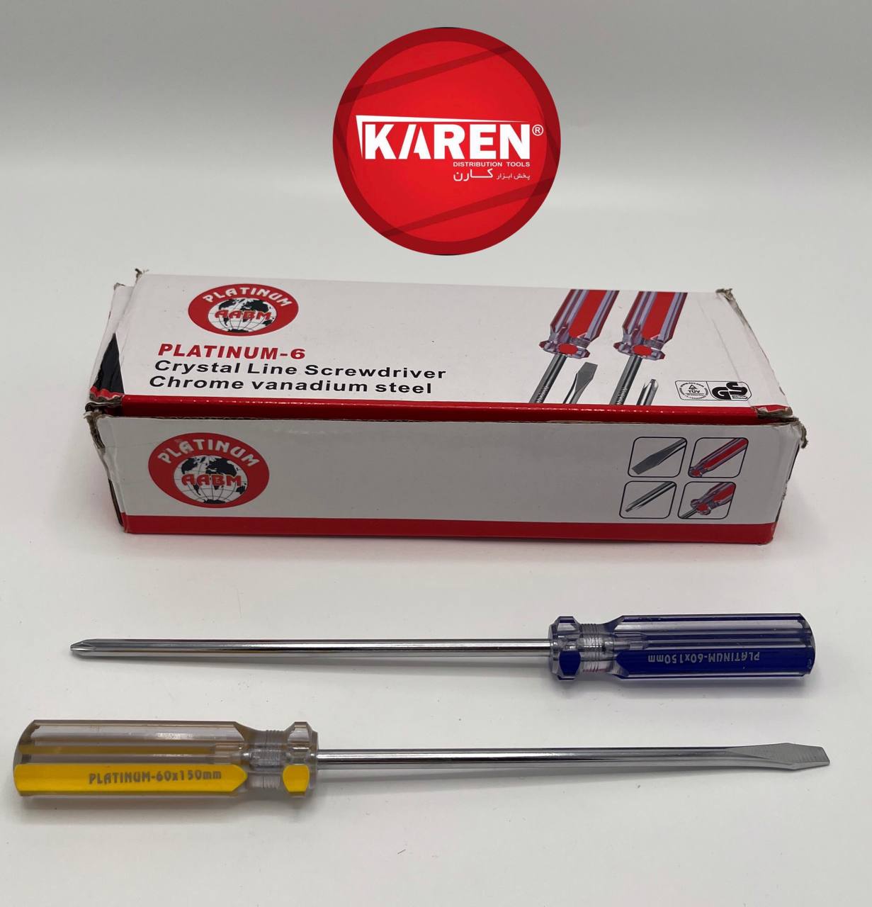 پیچ گوشتی۱۵۰*۶ شیشه ای دوسو چهارسو