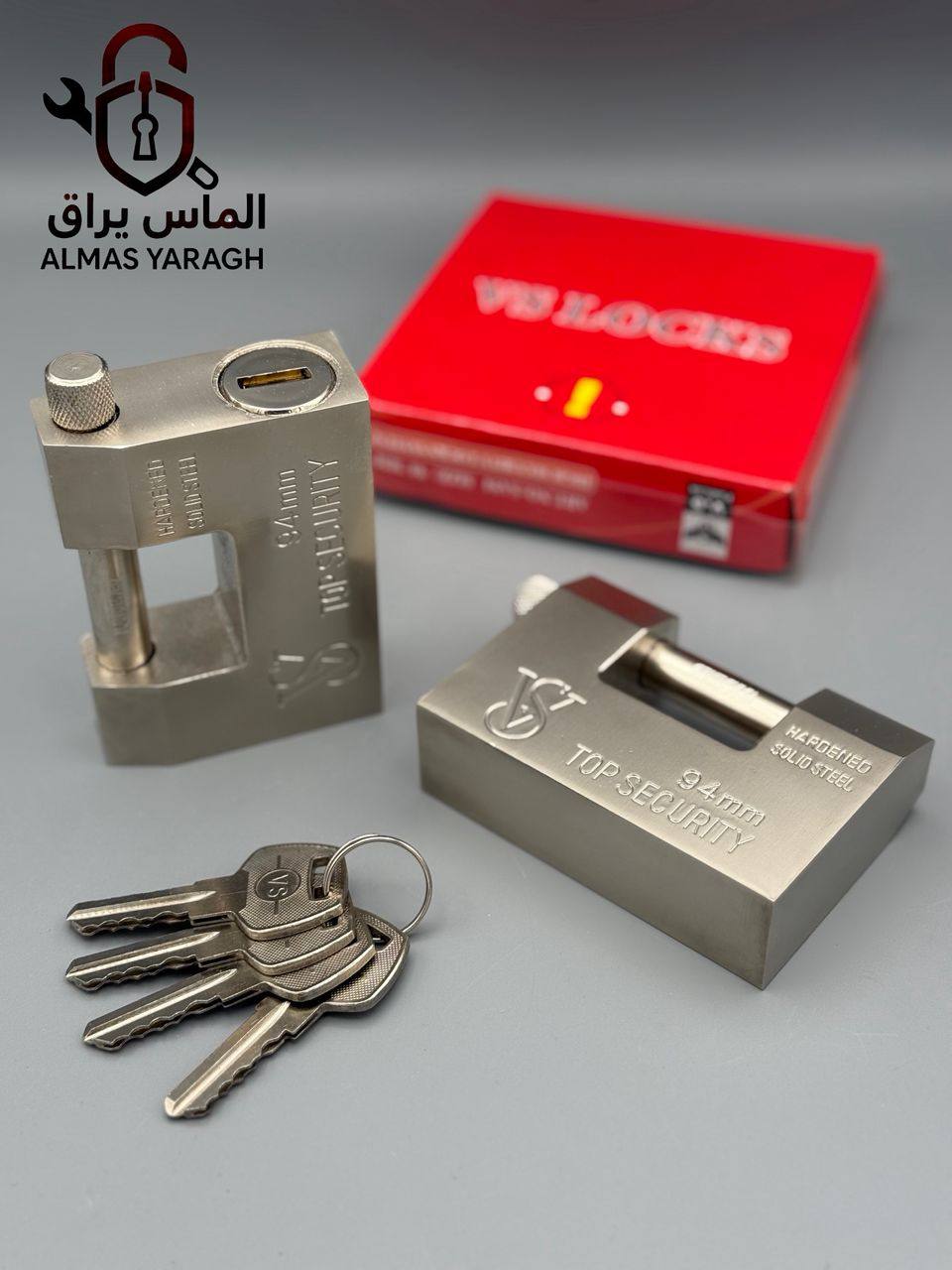  ⭐️قفل کتابی ۹۴فولادی کلید دوشیار VS⭐️ بدنه فولاد یک تکه-۴ دوشیار مغزی کامل برنج کیفیت عالی-با ضمانت