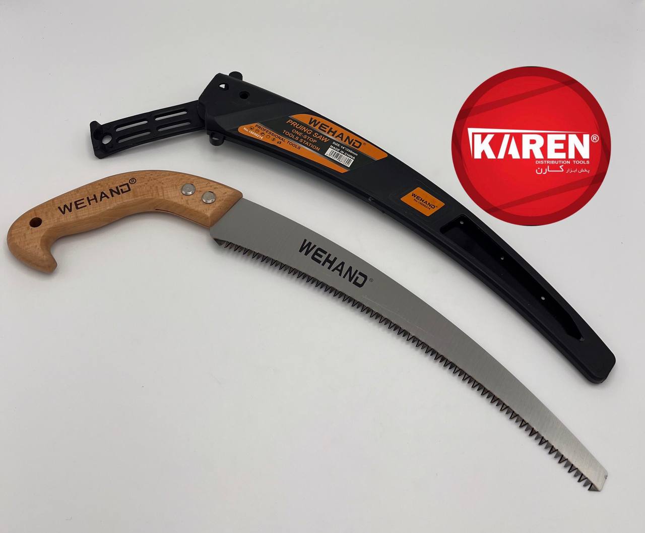  اره طرح سامورایی دسته چوبی غلاف دار WEHAND