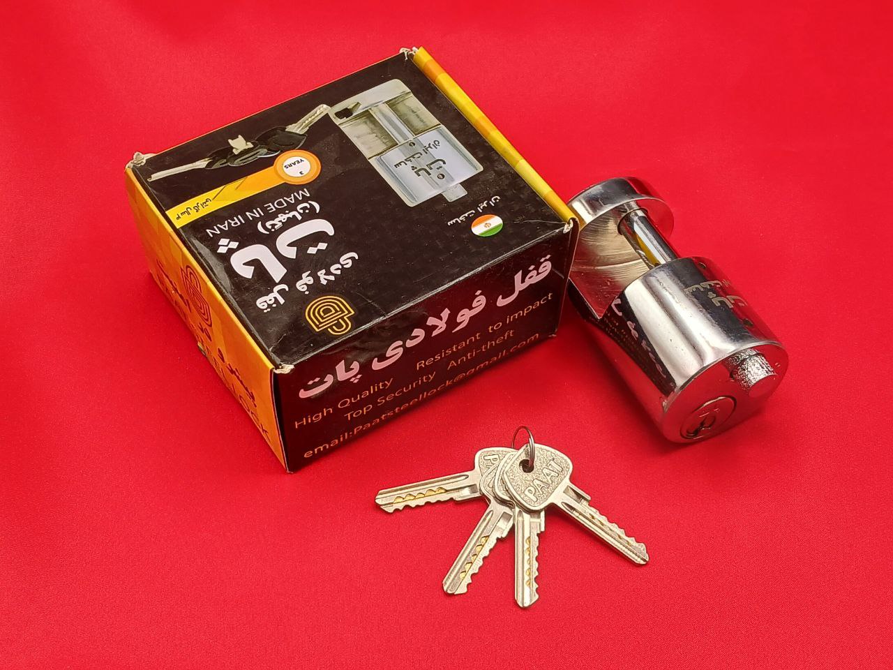 ⭕️قفل استوانه ای سایز ۹۵ کلید پله ای برنج 