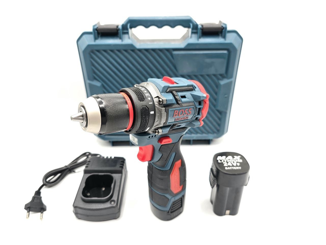 ⭐️ دریل شارژی ۲۴ ولت براشلس سه نظام فلزی باس