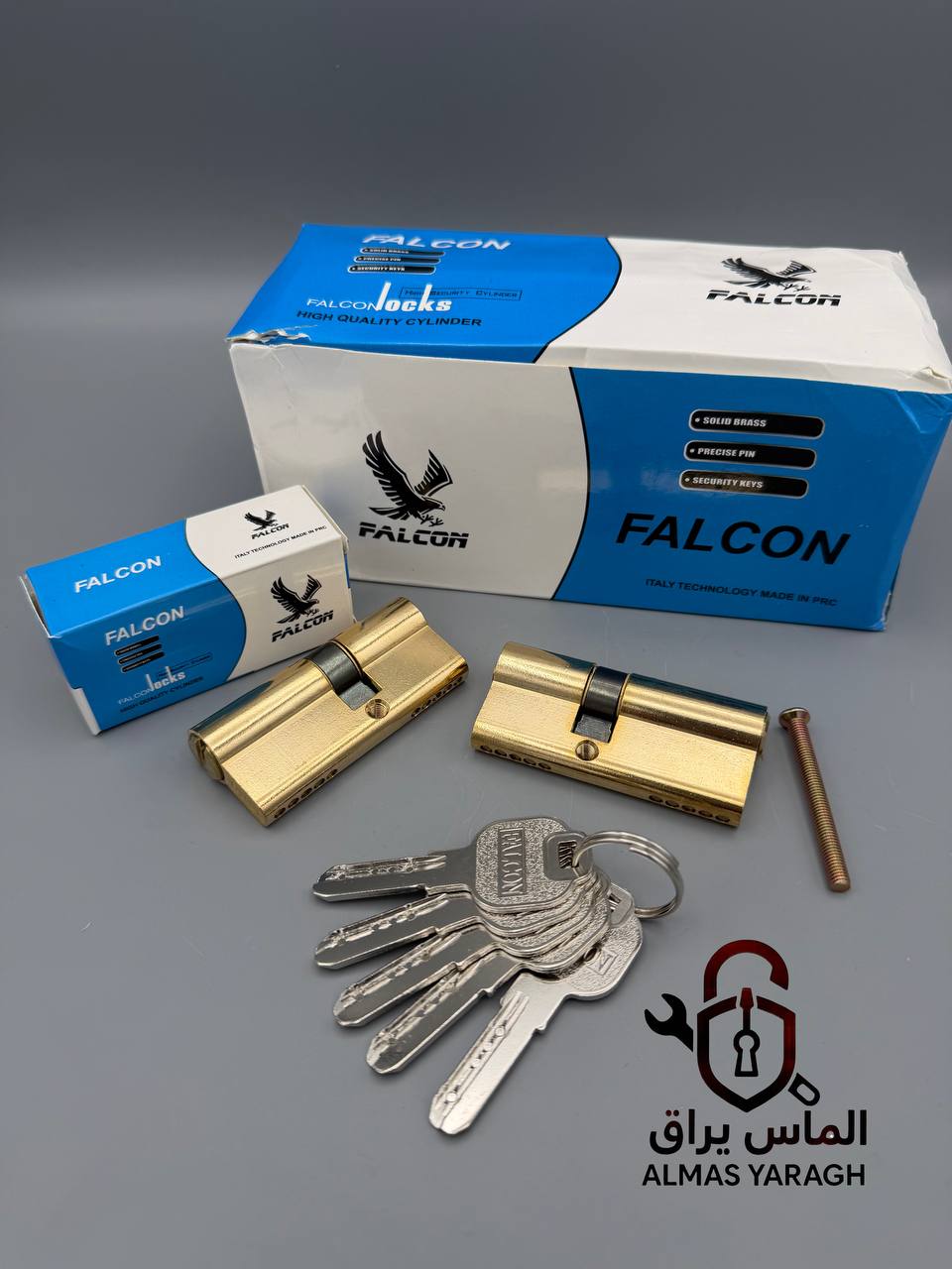 سیلندر ۷سانت بدنه برنج کلید آهن فالکون