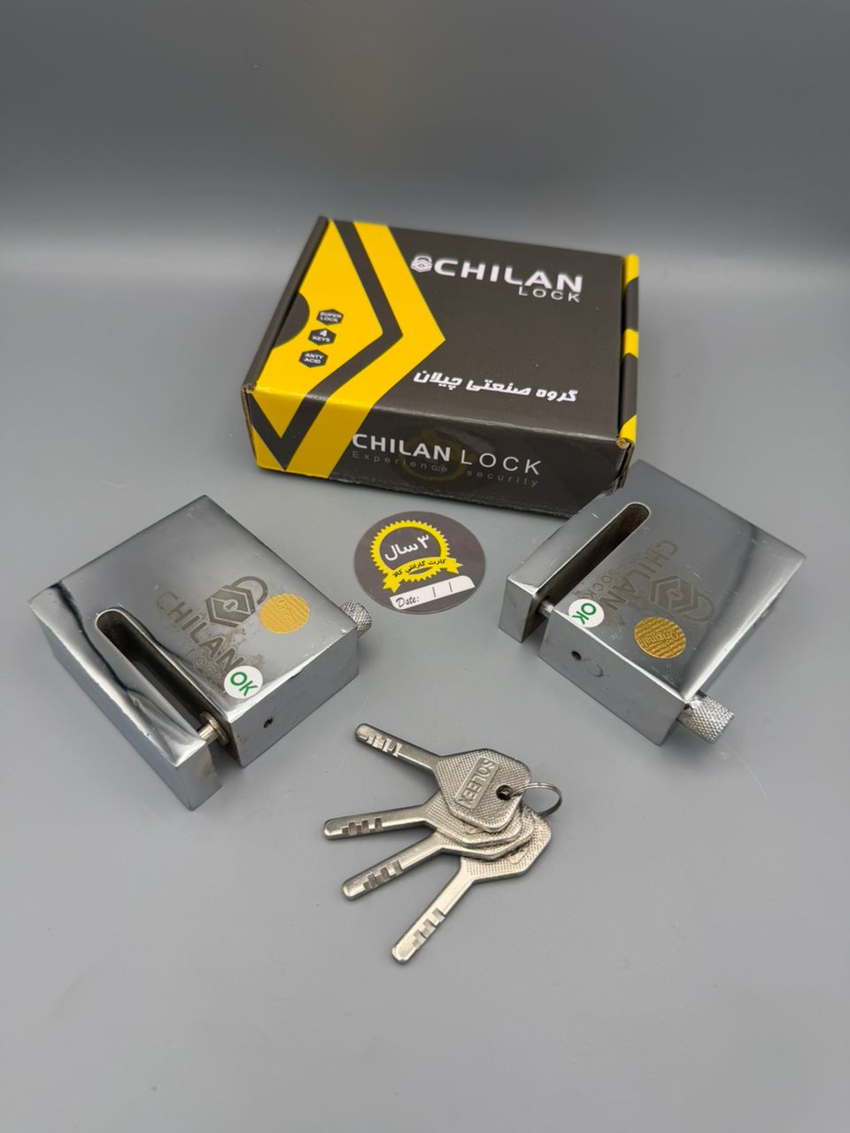 قفل دسیک تمام فولادی چیلان کلید سولکسی/مغزی برنجی بی رغیب در کیفیت ضد اسید ضد برش دارای 3 سال ضمانت