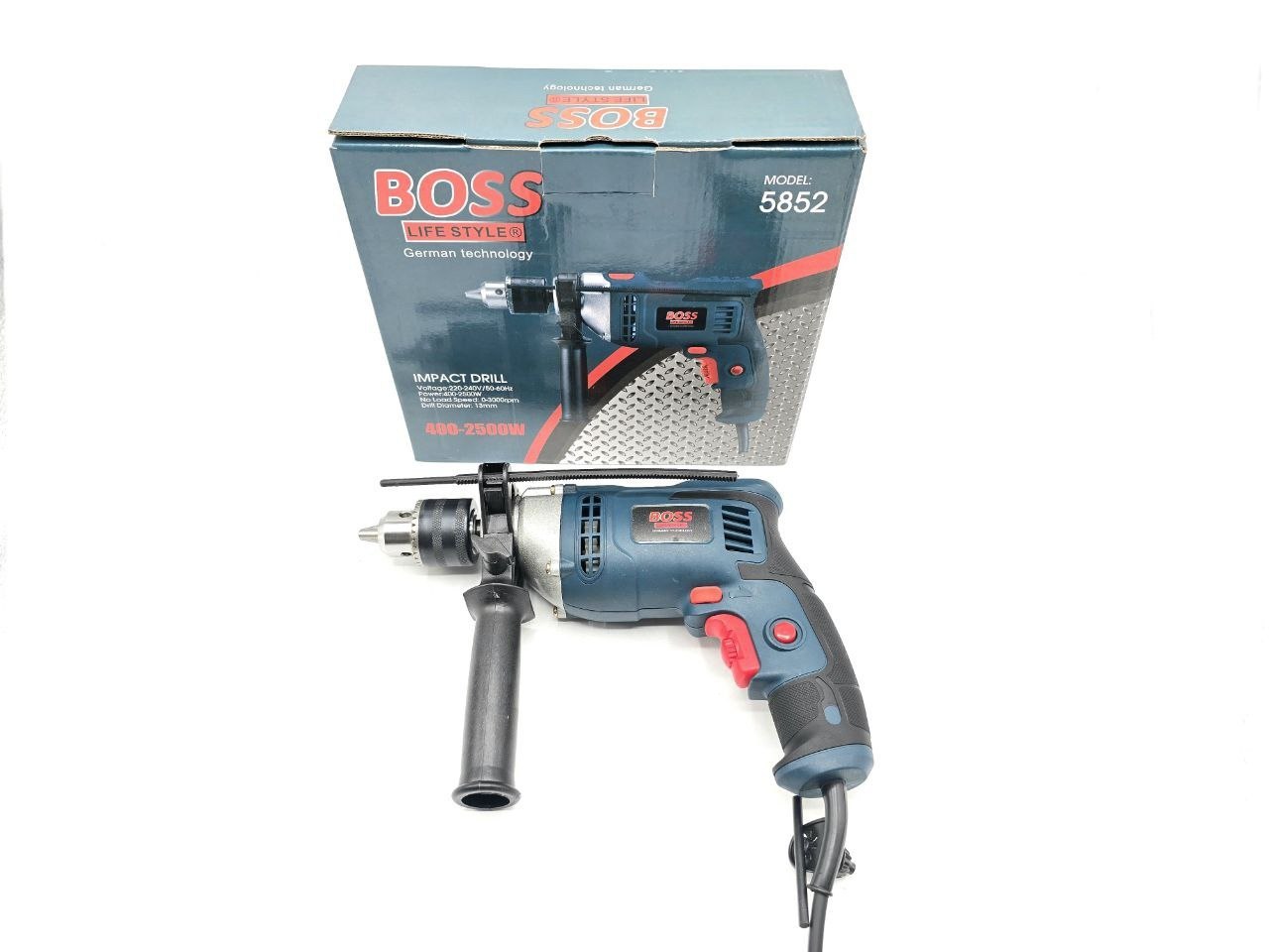 ⭐️ دریل ۱۳ چکشی نیم تنه فلزی باس