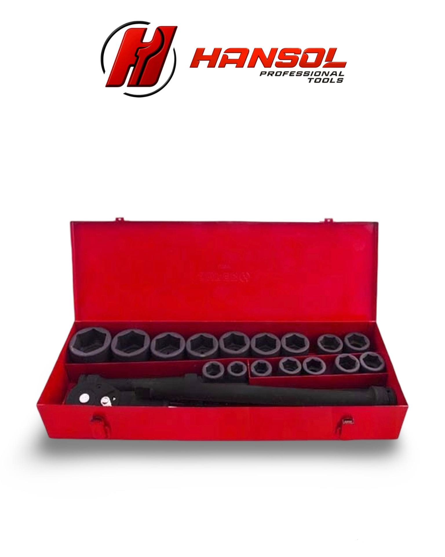 جعبه بكس درايو ٣/٤ ١٧ پارچه مشكى هانسول