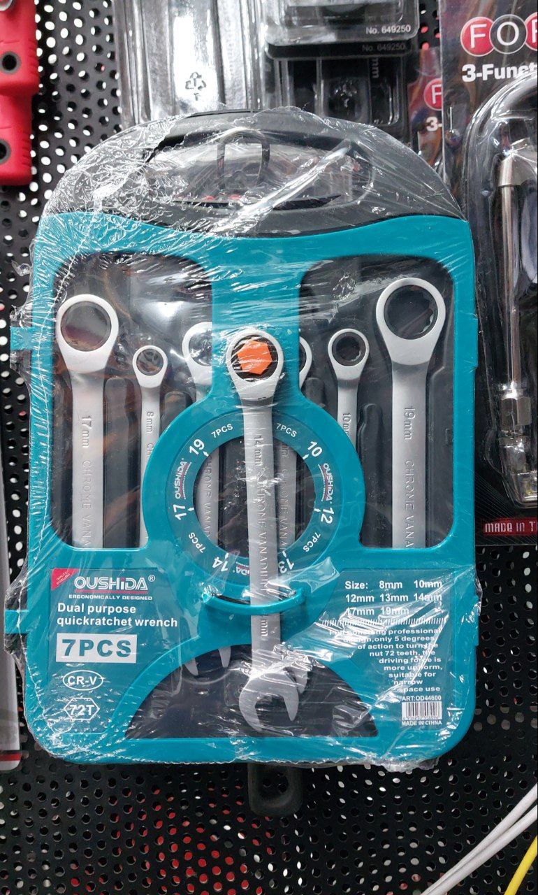  آچار یکسر جغجغه ۷عددی درجه ۱ اوشیدا