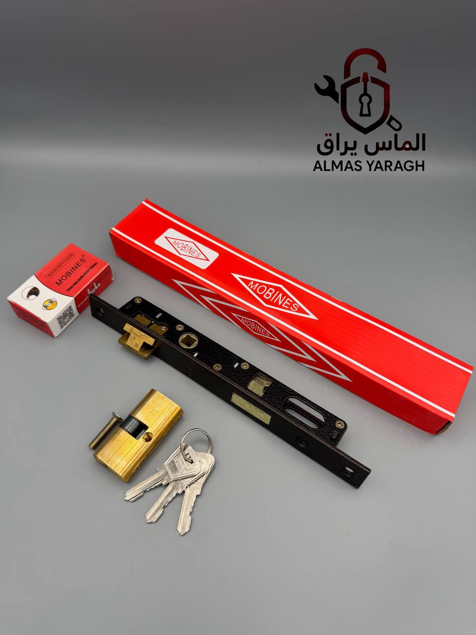  ⭐️قفل ۲/۵ تمام برنج MOBINES ⭐️ زبانه بالا و پایین برنج،سیلندربرنج کیفیت بالاتر از برندهای مشابه کار