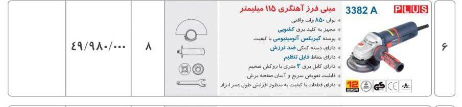  مینی فرز ۸۵۰ وات توسنکد ۳۳۸۲ 