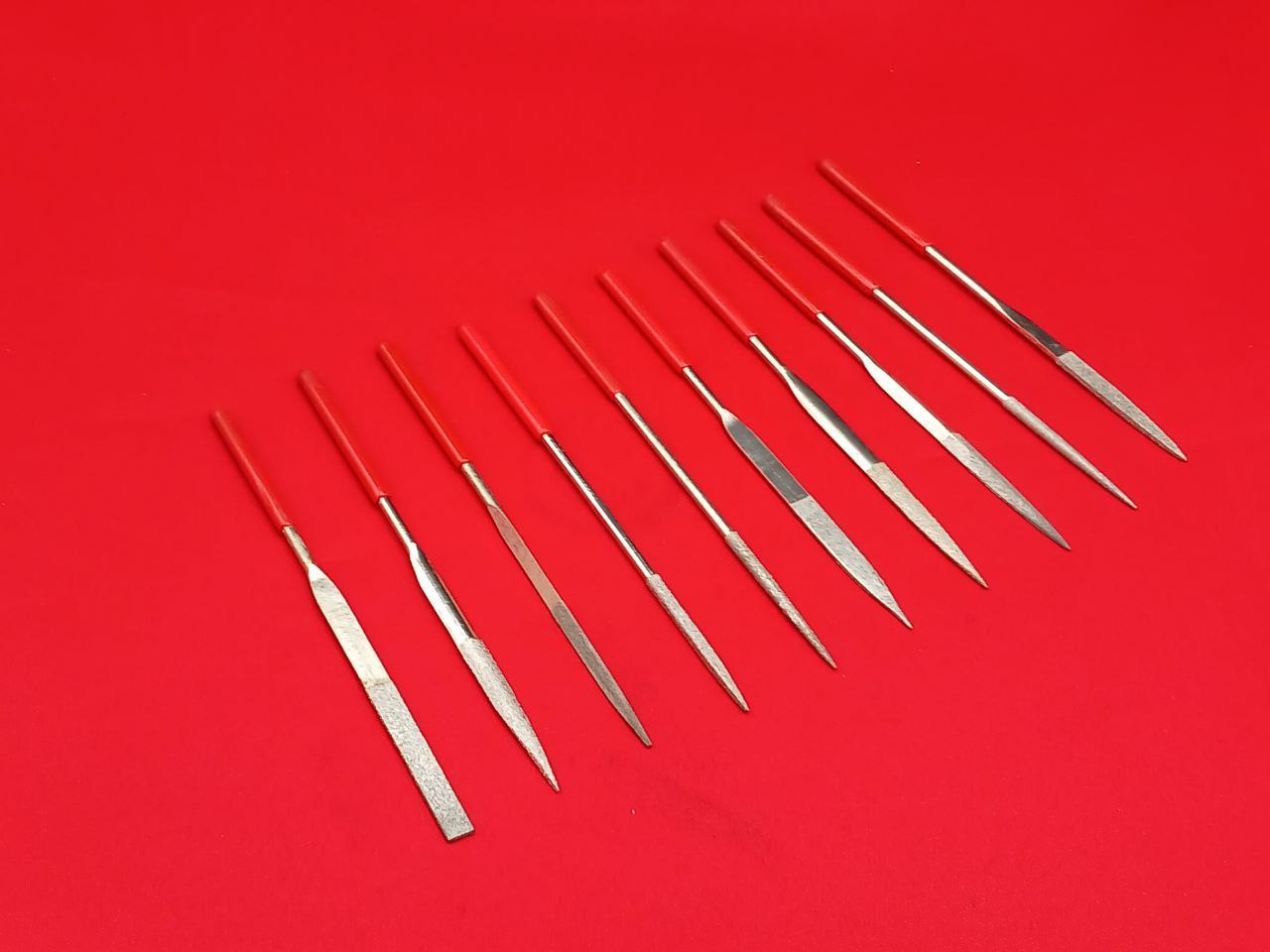 سوهان زرگری ۱۰ عددی سرالماس دسته ابی