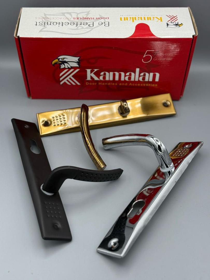  دستگیره خالدار کمالان کلیدی/سویچی/سرویس/اپارتمانی رنگ ساتن / طلایی / زیتونی/مشکی پشت دو پلاکه /ورق 