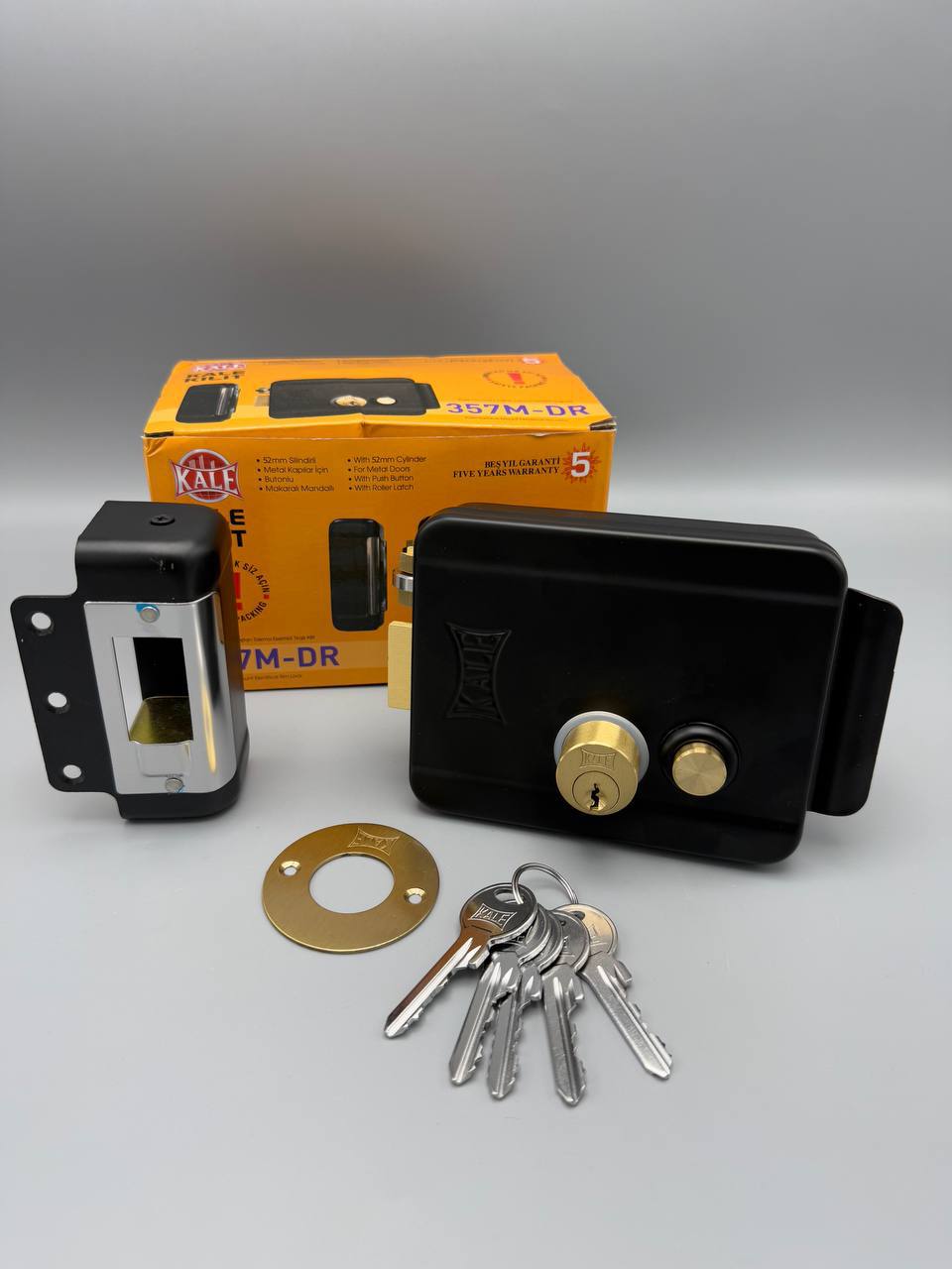  ⭐️قفل حیاطی برقی کالی ترکیه⭐️ شب بند دار (قفلشو) قابلیت نصب بر روی دربهای بیرون بازشو و داخل بازشو 