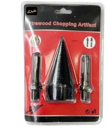 هیزم شکن دریلی به همراه ۲ عدد دنبله چهارشیار و ساده سایز32 