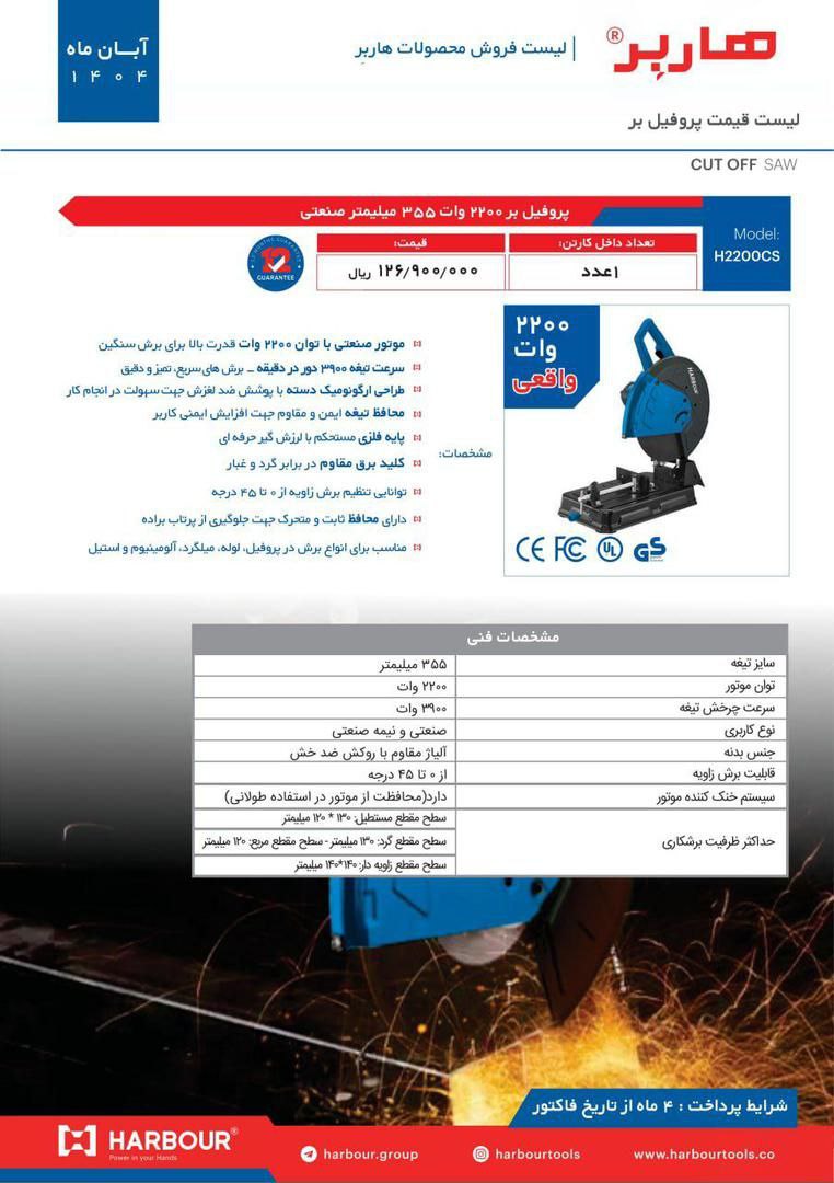  Profile Cutter 2200W – Harbor